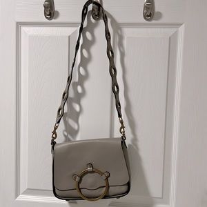 Rebecca Minkoff bag grey with gold accents 10” x 7” x 2.5”